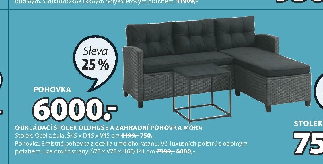 ODKLÁDACÍ STOLEK OLDHUSE A ZAHRADNÍ POHOVKA MORA