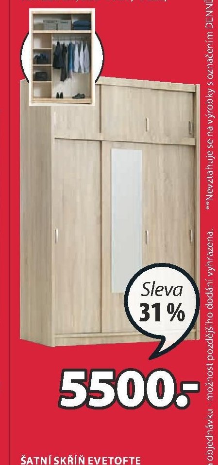 Šatní skříň EVETOFTE