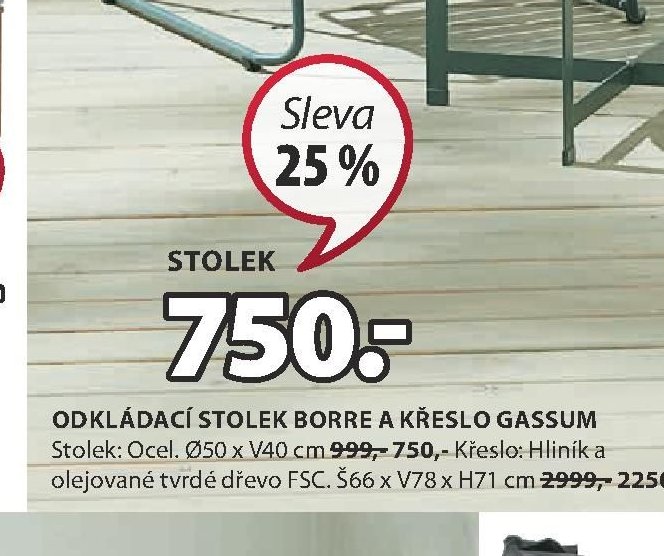 ODKLÁDACÍ STOLEK BORRE