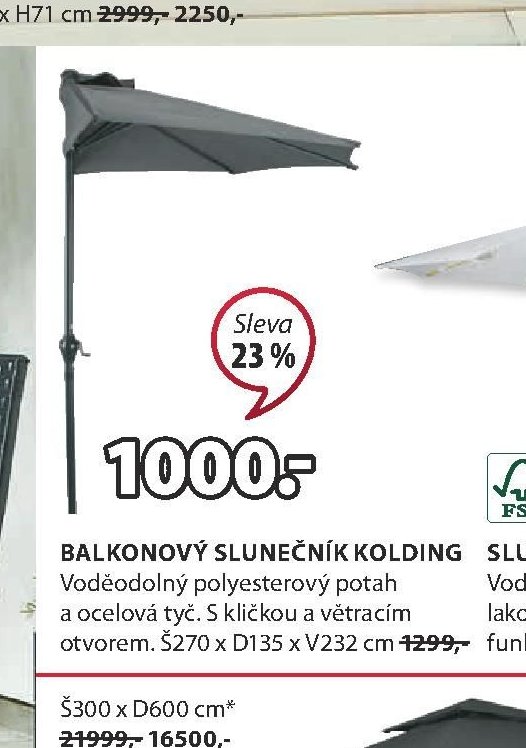 BALKONOVÝ SLUNEČNÍK KOLDING - Jysk aktualniletaky.eu