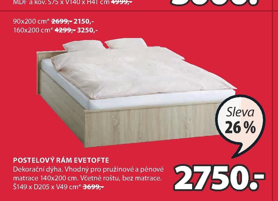 POSTELOVÝ RÁM EVETOFTE