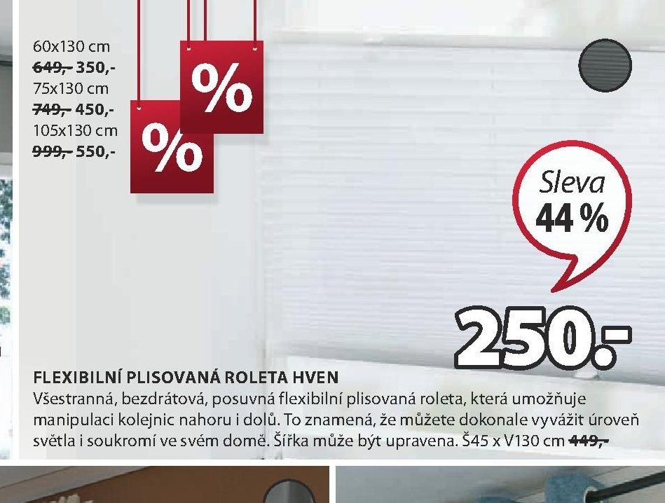 FLEXIBILNÍ PLISOVANÁ ROLETA HVEN