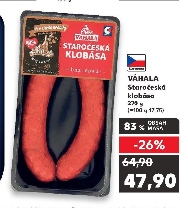 VÁHALA Staročeská klobása 270 g