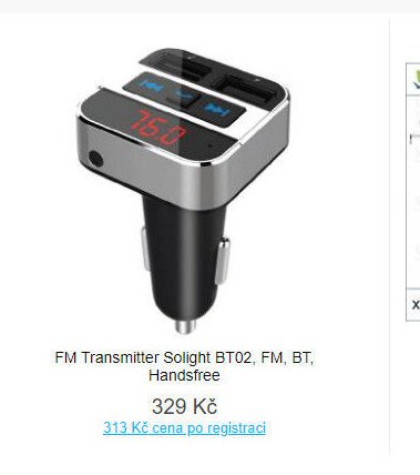 FM Transmitter Solight BT02, FM, BT, Handsfree