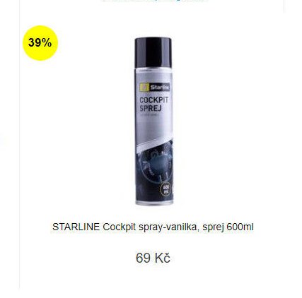 STARLINE Cockpit spray-vanilka, sprej 600ml