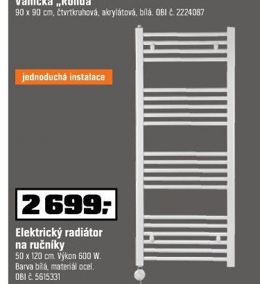 Elektrický radiátor na ručníky