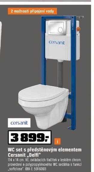 WC set s předstěnovým elementem Cersanit Delfi