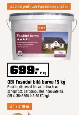 OBI Fasádní bílá barva 15 kg