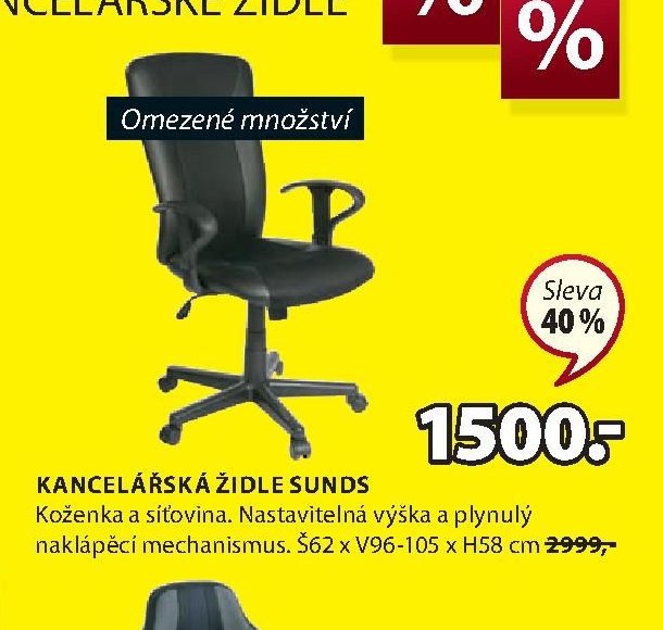KANCELÁŘSKÁ ŽIDLE SUNDS