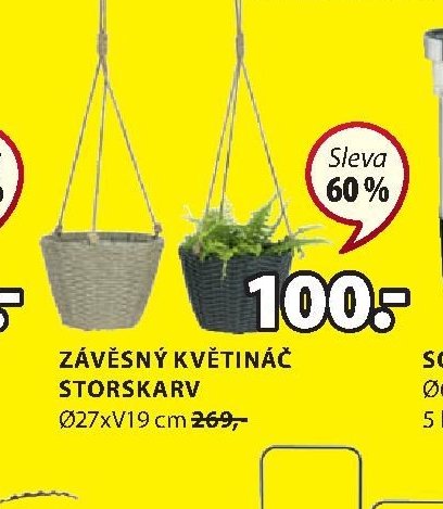ZÁVĚSNÝ KVĚTINÁČ STORSKARV