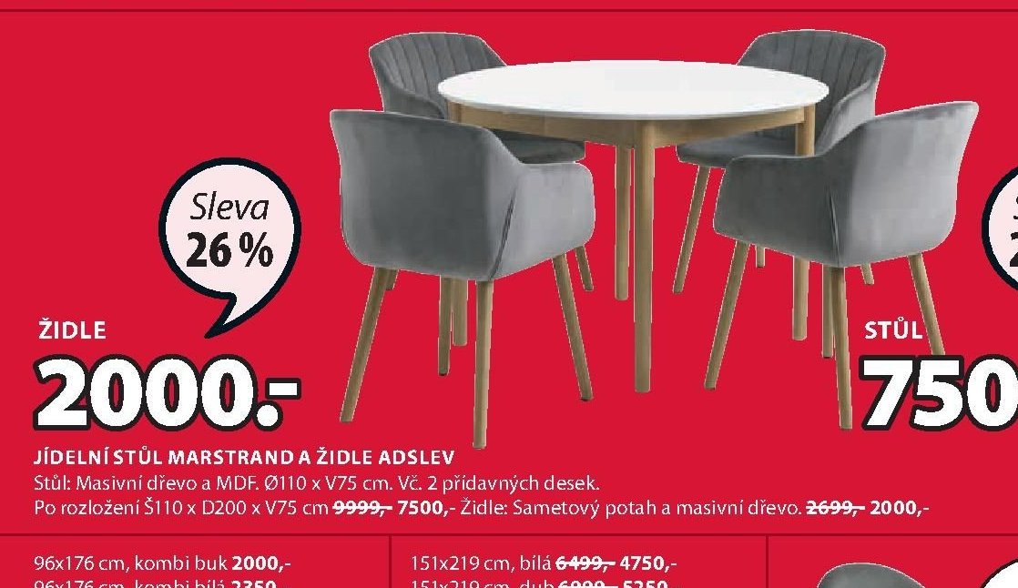 Jídelní stůl Marstrand a židle Adslev