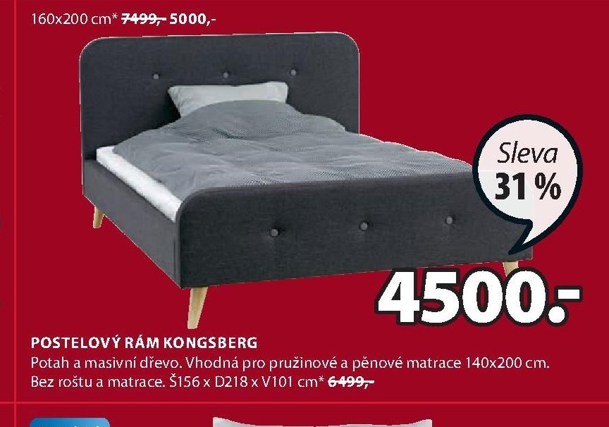 POSTELOVÝ RÁM KONGSBERG