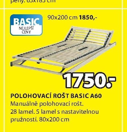Polohovací rošt BASIC A60