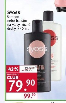 Syoss šampon nebo balzám na vlasy, různé druhy, 440 ml