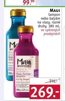 Maui šampon nebo balzám na vlasy, různé druhy, 385 ml
