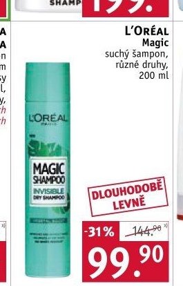 L'Oréal Magic suchý šampon, různé druhy, 200 ml