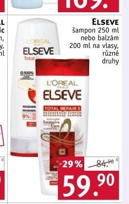 Elseve šampon 250 ml nebo balzám 200 ml na vlasy, různé druhy