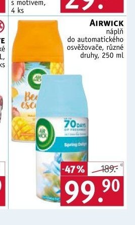 Airwick náplň do automatického osvěžovače, různé druhy, 250 ml