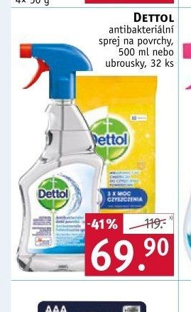 Dettol antibakteriální sprej/ubrousky