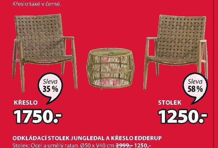 ODKLÁDACÍ STOLEK JUNGLEDAL A KŘESLO EDDERUP