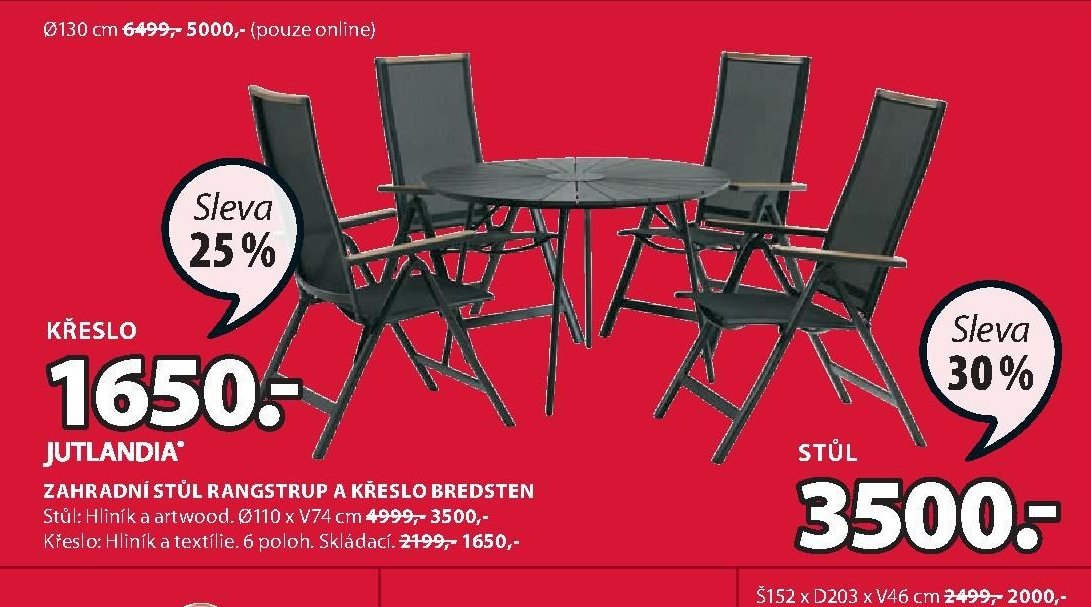 ZAHRADNÍ STŮL RANGSTRUP A KŘESLO BREDSTEN