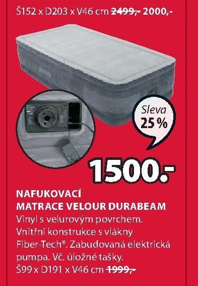 NAFUKOVACÍ MATRACE VELOUR DURABEAM