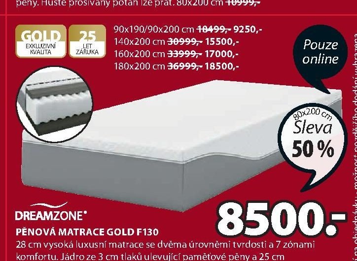Matrace GOLD F130