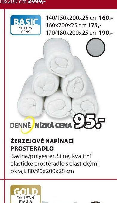 Žerzejové napínací prostěradlo