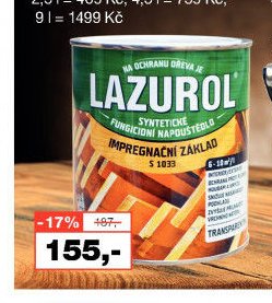 Lazurol Impregnační syntetické fungicidní napouštědlo, 0,75 l