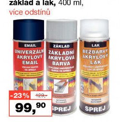 Balsprej Akrylový email, základ a lak, 400 ml
