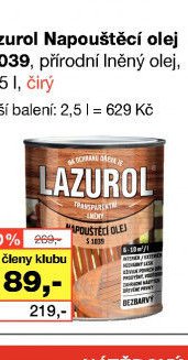 Lazurol Napouštěcí olej S1039