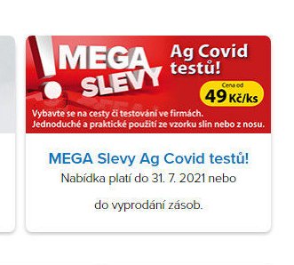 Ag Covid testů