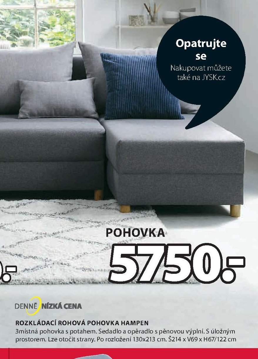 Rozkládací rohová pohovka HAMPEN