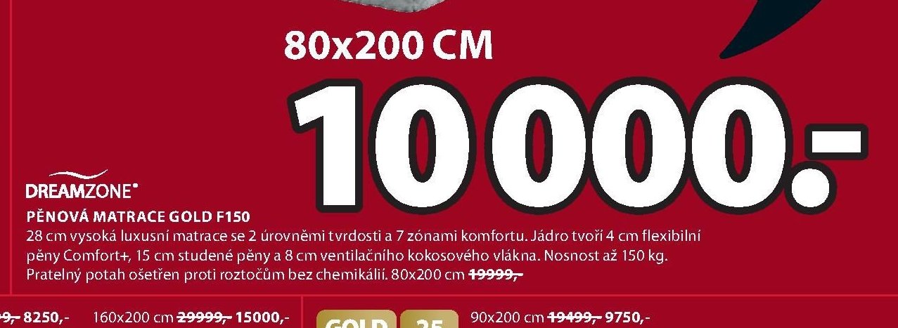 Pěnová matrace GOLD F150