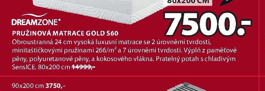 Pružinová matrace GOLD S60