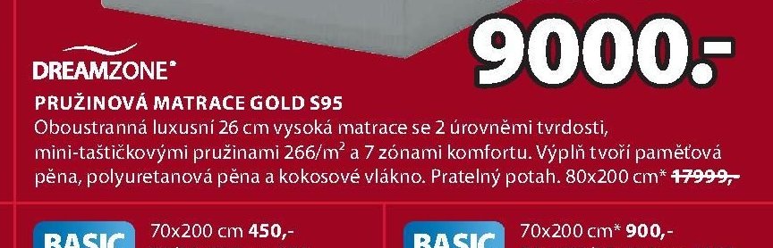 Pružinová matrace GOLD S95