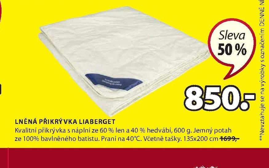 LNĚNÁ PŘIKRÝVKA LIABERGET