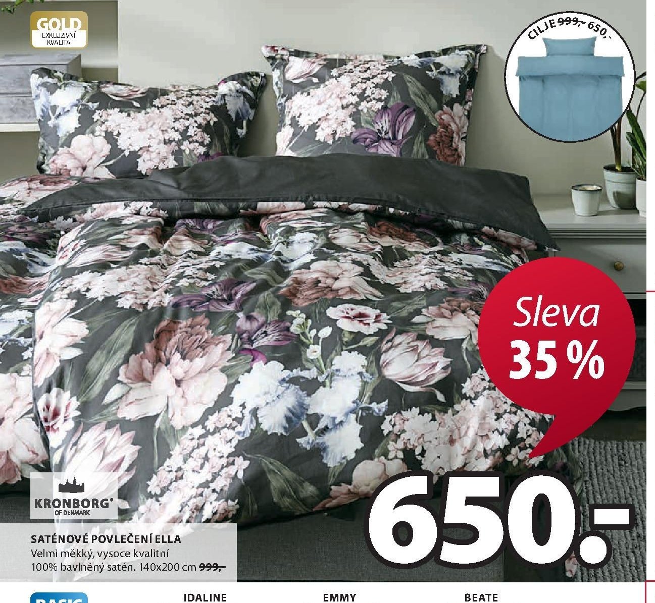 Saténové povlečení ELLA