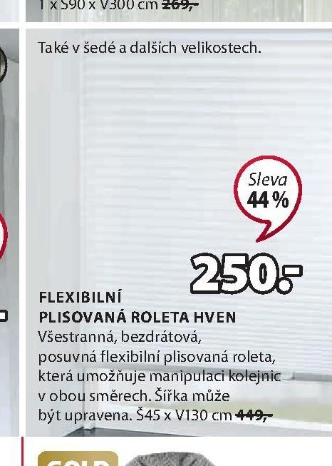 Flexibilní plisovaná roleta Hven