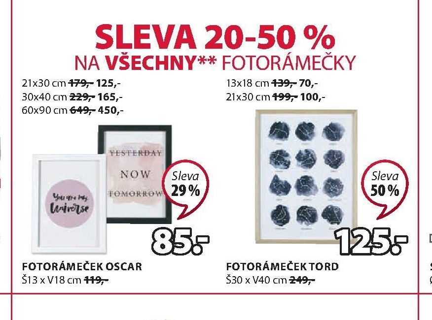 FOTORÁMEČKY (21x30 cm, 30x40 cm, 60x90 cm, 13x18 cm, 21x30 cm)