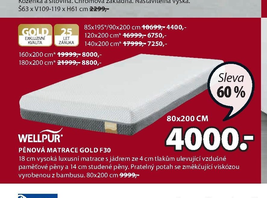 Pěnová matrace GOLD F30