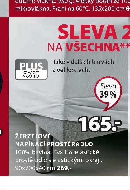 Žerzejové napínací prostěradlo