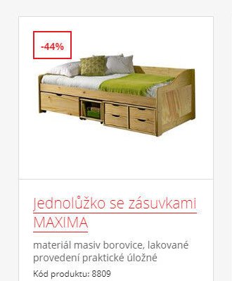Jednolůžko se zásuvkami MAXIMA