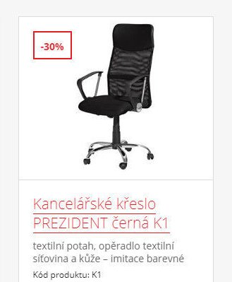 Kancelářské křeslo PREZIDENT černá K1