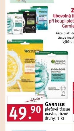 Garnier tissue maska