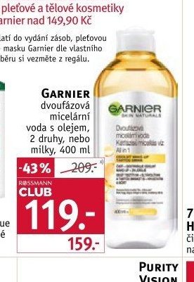 Garnier dvoufázová micelární voda s olejem
