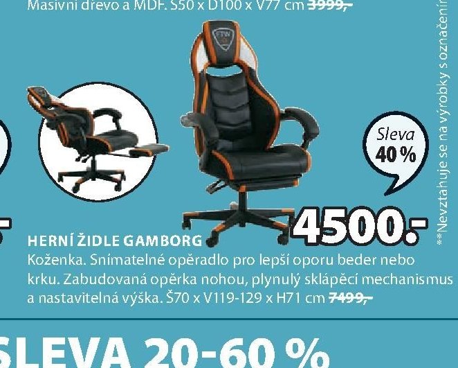 HERNÍ ŽIDLE GAMBORG