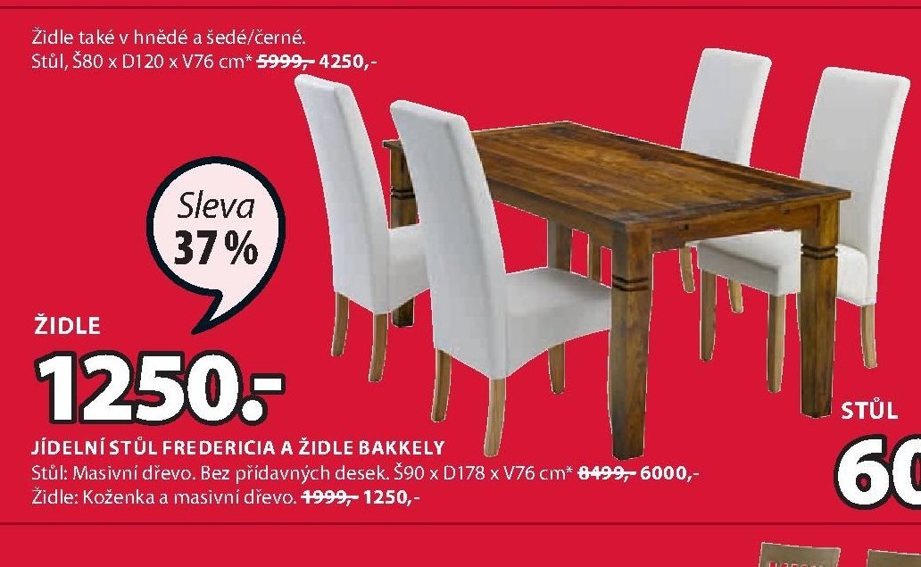 Jídelní stůl FREDERICIA a židle BAKKELY