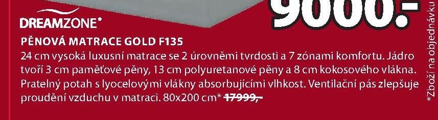 Pěnová matrace GOLD F135