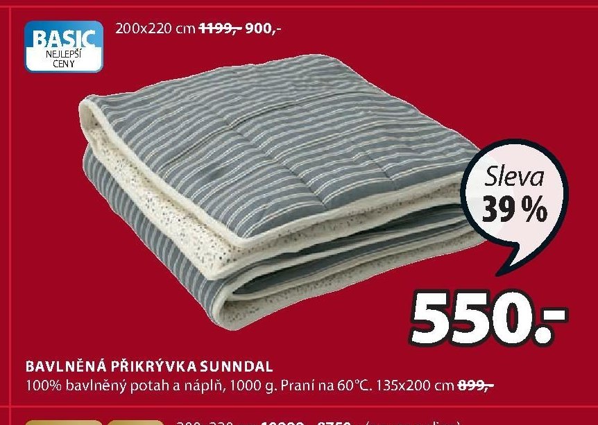 BAVLNĚNÁ PŘIKRÝVKA SUNNDAL